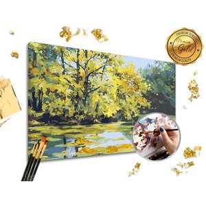Malování podle čísel PREMIUM GOLD - Jezero