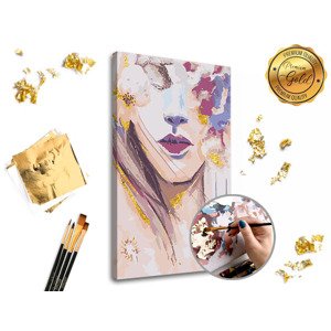 Malování podle čísel PREMIUM GOLD – Žena s květinami