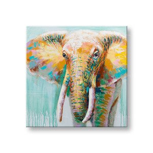 Malovaný nástěnný obraz SLON 1 díl YOBCWF1930ME1 - 70x70 cm | různé velikosti