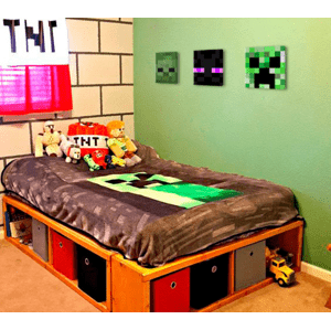Malování z Minecraftu - Vybrané postavy na plátně - Creeper, Enderman, Zombie