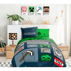 Minecraft malba - Postavy na plátně - Jíst, spát, těžit, opakovat
