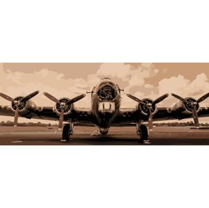 MALUJEŠ Malování podle čísel - B-17 SEPIA Rozměr: 40x100 cm, Rámování: vypnuté plátno na rám