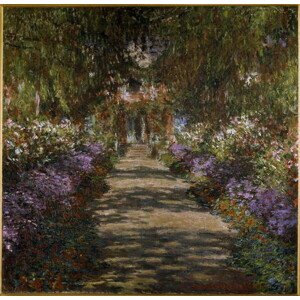 Obrazová reprodukce Allee in the garden of Giverny, Monet, Claude, 40 × 40 cm