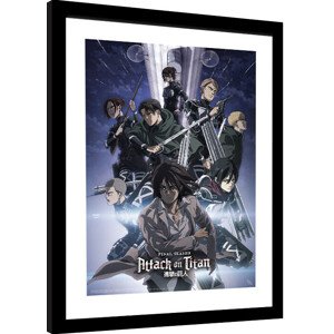 Obraz na zeď - Attack on Titan - S4 key art 2, 34 × 44.2 cm