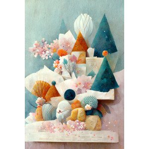 Ilustrace A Tiny Village, Treechild, 26.7 × 40 cm