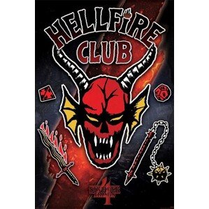 Plakát, Obraz - Stranger Things 4 - Hellfire Club Emblem Rift, 61 × 91.5 cm