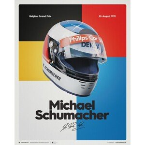 Umělecký tisk Michael Schumacher - Helmet - 1991, Automobilist, 40 × 50 cm