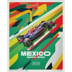 Umělecký tisk Oracle Red Bull Racing - Sergio Perez - Mexican GP, Automobilist, 40 × 50 cm
