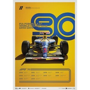 Umělecký tisk Formula 1 Decades - 90's Williams, Automobilist, 50 × 70 cm