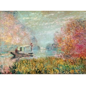 Obrazová reprodukce The Boat Studio on the Seine, 1875, Monet, Claude, 40 × 30 cm