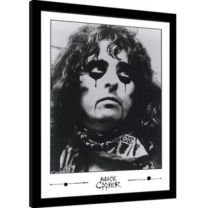 Obraz na zeď - Alice Cooper - Black and White Photo, 34 × 44.2 cm