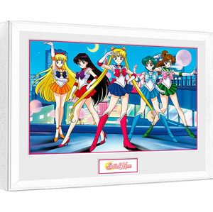 Obraz na zeď - Sailor Moon - Group (White Frame), 44.2 × 34 cm