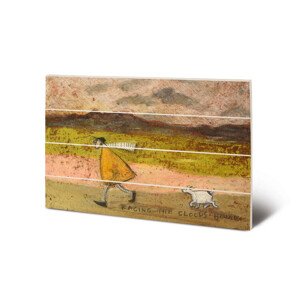 Dřevěný obraz Sam Toft - Racing The Clouds Home, 59 × 40 cm