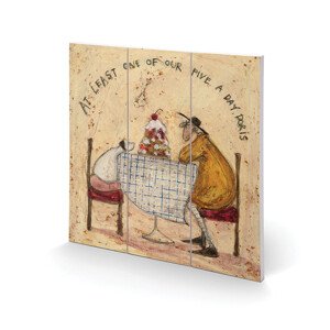 Dřevěný obraz Sam Toft - At Least One of Our Five a Day Doris, 30 × 30 cm