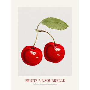 Obrazová reprodukce Cherries (Watercolour Kitchen Fruit), 30 × 40 cm