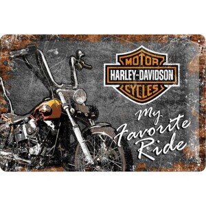 Plechová cedule Harley-Davidson - My Favorite Ride, 30 × 20 cm