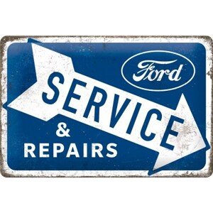 Plechová cedule Ford - Service & Repairs, 30 × 20 cm
