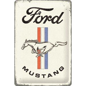 Plechová cedule Ford - Mustang - Horse & Stripes, 20 × 30 cm
