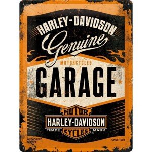 Plechová cedule Harley-Davidson - Garage, 30 × 40 cm