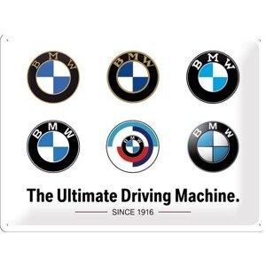 Plechová cedule BMW - Logo Evolution, 40 × 30 cm