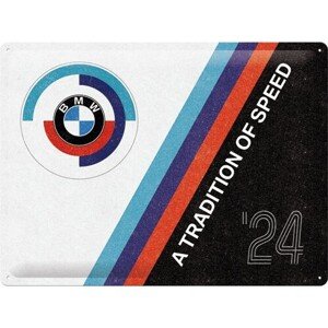 Plechová cedule BMW - M Sport - Tradition Of Speed, 40 × 30 cm