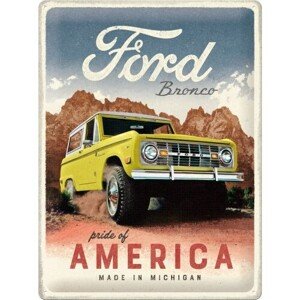 Plechová cedule Ford - Bronco - Pride of America, 30 × 40 cm