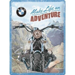Plechová cedule BMW - Make Life an Adventure, 30 × 40 cm