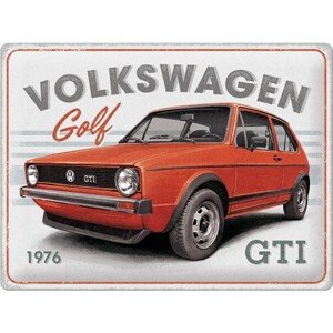 Plechová cedule Volkswagen VW - Golf GTI 1976, 40 × 30 cm