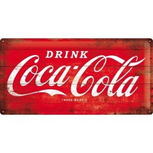 Plechová cedule Coca-Cola - Logo Red, 50 × 25 cm