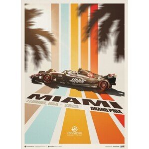 Umělecký tisk Haas F1 Team - Miami - 2023, Automobilist, 40 × 50 cm