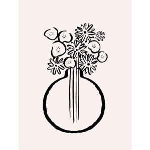 Ilustrace Monochrome Flowers In Vase, Aislinn Simmonds, 30 × 40 cm