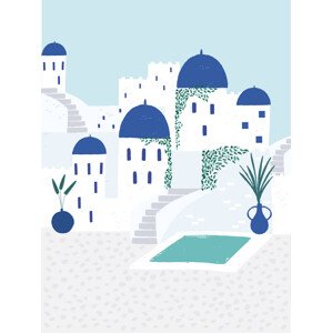 Ilustrace Santorini, Aislinn Simmonds, 30 × 40 cm