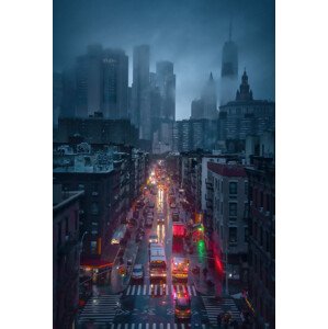 Fotografie Raining China Town, Javier de la, 26.7 × 40 cm