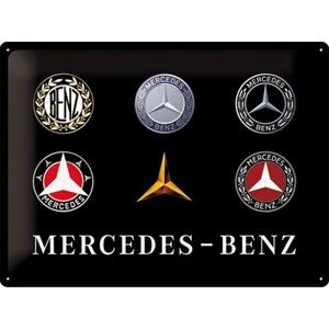 Plechová cedule Mercedes-Benz - Logo Evolution, 40 × 30 cm