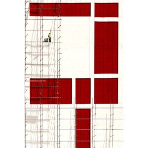 Fotografie Lines, Reds and a man, Hamid Mohammad Hossein, 26.7 × 40 cm