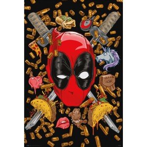 Plakát, Obraz - Deadpool - Bullets and Chimichangas, 61 × 91.5 cm