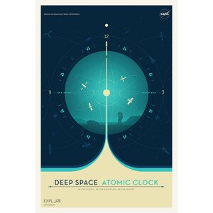 Obrazová reprodukce Deep Space Atomic Clock (Blue) - Space Series (NASA), 26.7 × 40 cm