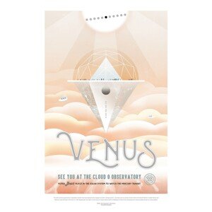 Obrazová reprodukce Venus (Retro Planet & Moon Poster) - Space Series (NASA), 26.7 × 40 cm