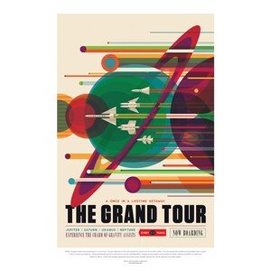 Obrazová reprodukce The Grand Tour (Retro Planet Poster) - Space Series (NASA), 26.7 × 40 cm