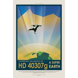 Obrazová reprodukce HD 40307g (Planet & Moon Poster) - Space Series (NASA), 26.7 × 40 cm
