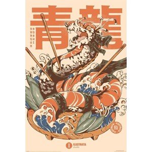 Plakát, Obraz - Ilustrata - Dragon Sushi, 61 × 91.5 cm