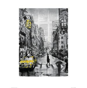 Umělecký tisk Loui Jover - Brooklyn Cab, 40 × 50 cm
