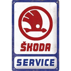 Plechová cedule Škoda Auto - Service, 20 × 30 cm