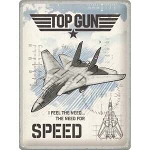 Plechová cedule Top Gun - The Need for Speed, 30 × 40 cm, 30 x 40 cm