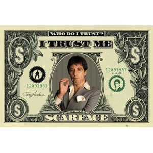 Plakát, Obraz - SCARFACE - dollar, 91.5 × 61 cm