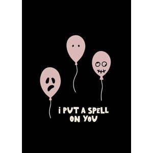 Ilustrace Halloween card with festive elements, The simple blues, 30 × 40 cm