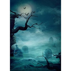 Ilustrace Halloween Design - Spooky Graveyard, mythja, 30 × 40 cm