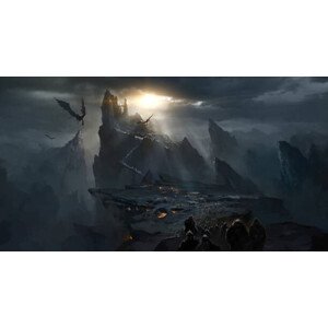 Ilustrace Dark castle in the valley, dark, liuzishan, 40 × 22.2 cm