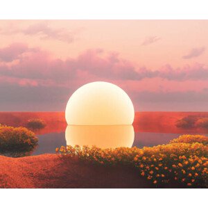 Ilustrace 3d render Surreal landscape with light, juanma hache, 40 × 30 cm