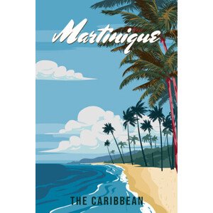 Ilustrace Travel poster Martinique tropical island resort, VectorUp, 26.7 × 40 cm